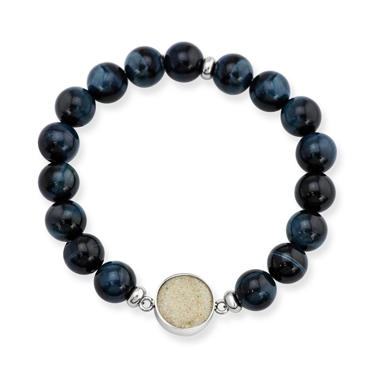 Men's Beaded Bracelet in Blue Tiger Eye is the perfect gift for dad this Father's Day.