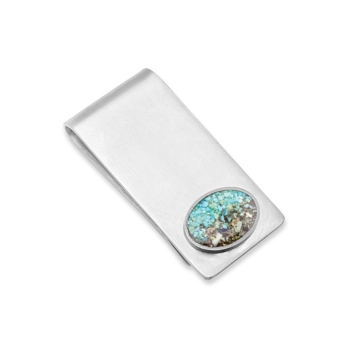 Money Clip Turquoise Gradient version for those seeking to add a pop of color to their ties. 