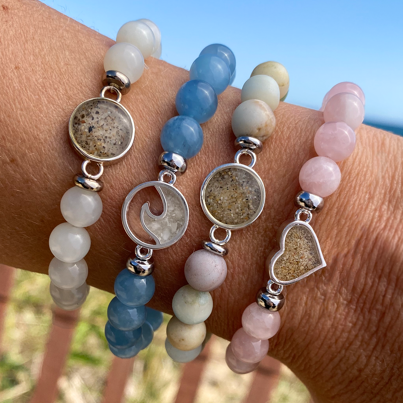 Beaded bracelet stack, great summer jewelry by Artful Bracelets.