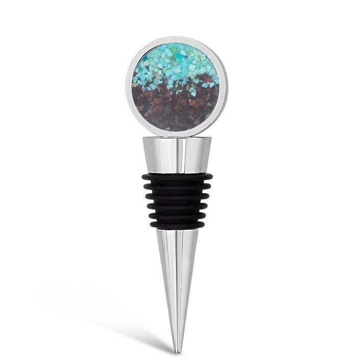 Wine Stopper in Turquoise Gradient, great gift for a wine-loving dad