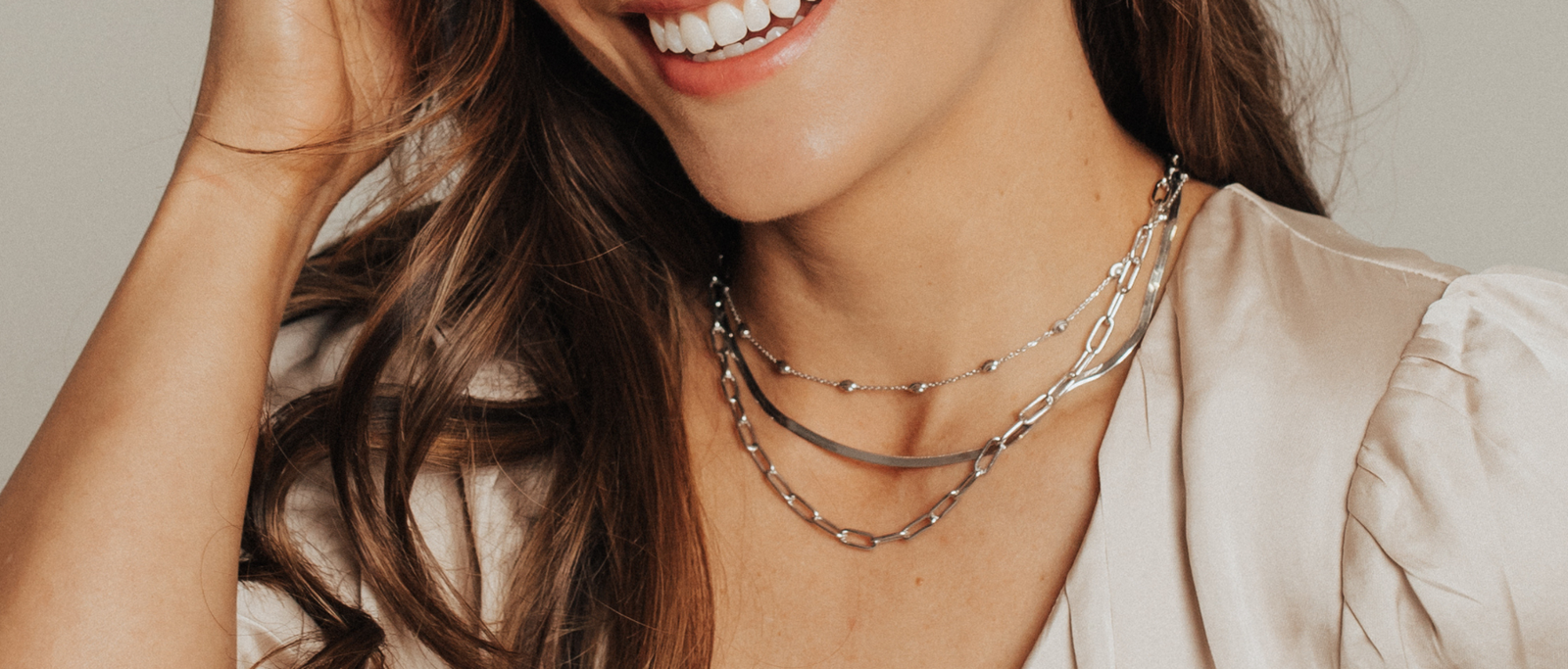 Hera 3mm Herringbone Necklace (Silver)