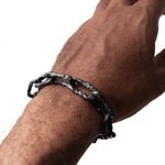 ULA X CHAIN LINK BRACELET | BLACK OXIDIZED 925 STERLING SILVER